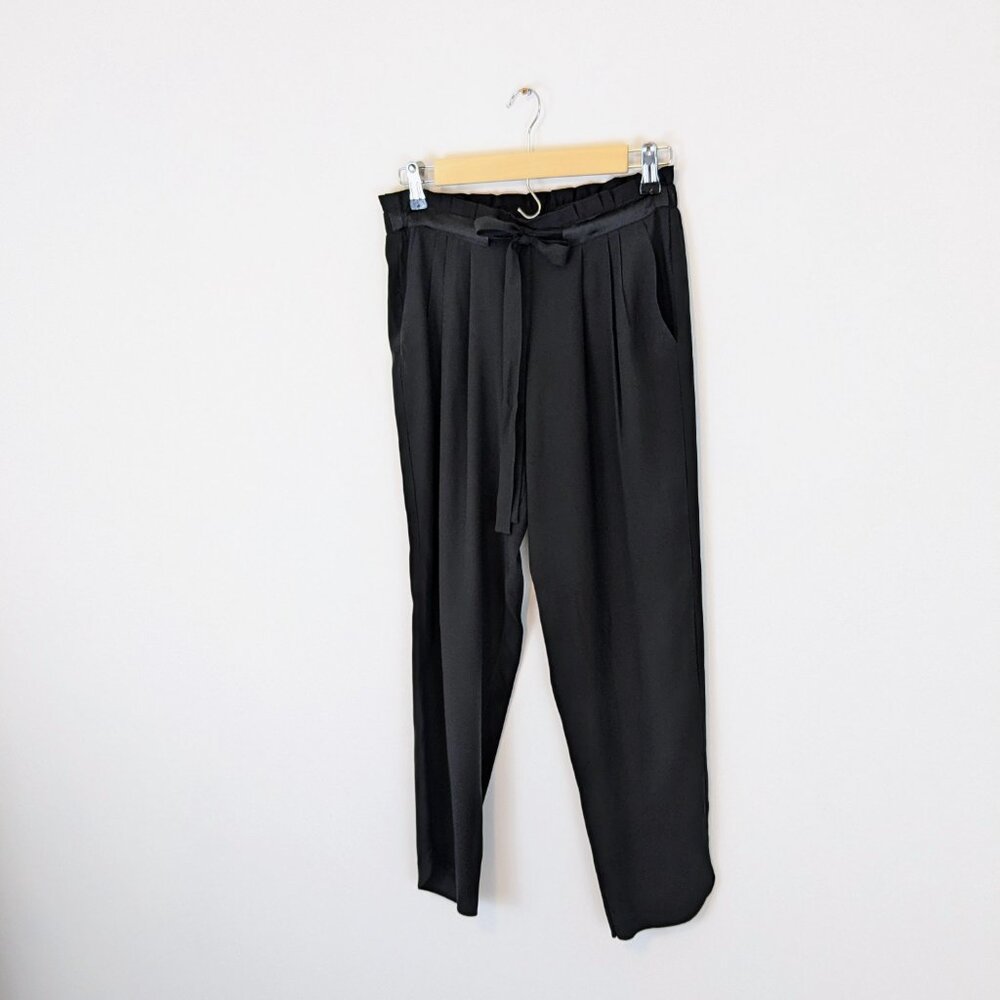 Ramy Brook Allyn Stretch Silk Cropped Pants Black - Picture 4 of 12